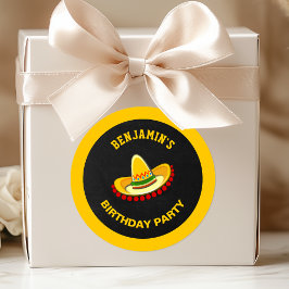 Mexicaanse Fiesta Sombrero Verjaardagsfeestje Ronde Sticker