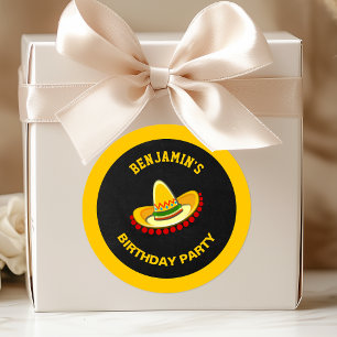 Mexicaanse Fiesta Sombrero Verjaardagsfeestje Ronde Sticker