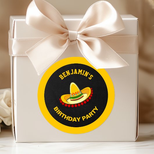 Mexicaanse Fiesta Sombrero Verjaardagsfeestje Ronde Sticker