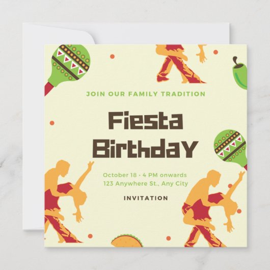 Mexicaanse Fiesta Spaans dansespaar geboortedag Kaart (Voorkant)
