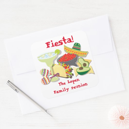 Mexicaanse Fiesta sticker labels (Envelop)