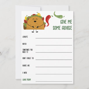 Mexicaanse fiesta taco baby shower advies spel kaart