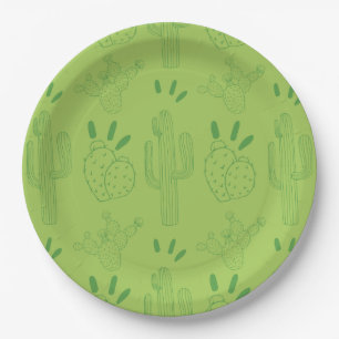 Mexicaanse Fiesta Taco Cactus Green Papieren Bordje