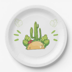 Mexicaanse Fiesta Taco Cactus Papieren Bordje