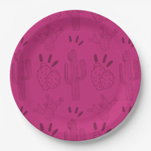 Mexicaanse Fiesta Taco Cactus Pink Papieren Bordje