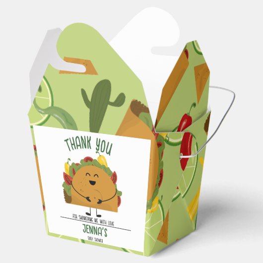 Mexicaanse fiesta taco dank u baby shower bedankdoosjes (Geopend)