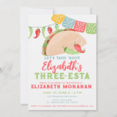 Mexicaanse Fiesta Taco Drie-esta Verjaardag Kaart (Voorkant)