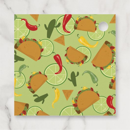 Mexicaanse fiesta taco koppels baby shower bedankjes labels (Achterkant)