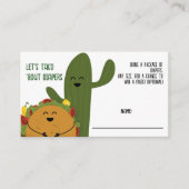 Mexicaanse fiesta taco koppels Luier Raffle Informatiekaartje (Voorkant)