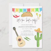 Mexicaanse Fiesta Taco over Birthday Party Kaart (Voorkant)