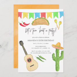 Mexicaanse Fiesta Taco over Birthday Party Kaart