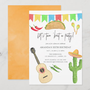 Mexicaanse Fiesta Taco over Birthday Party Kaart