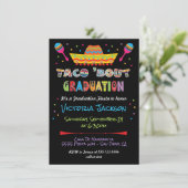 Mexicaanse Fiesta taco over Graduation Party Kaart (Staand voorkant)