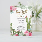 Mexicaanse Fiesta Taco 'Over Love Couples Douche I Kaart (Staand voorkant)