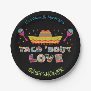 Mexicaanse Fiesta taco over onder de douche vallen Papieren Bordje