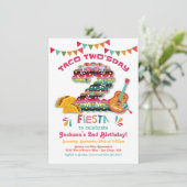 Mexicaanse Fiesta Taco Uitnodiging voor twee verja (Staand voorkant)