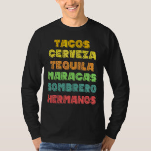 Mexicaanse Fiesta Tacos Cerveza Hermanos kostuum C T-shirt