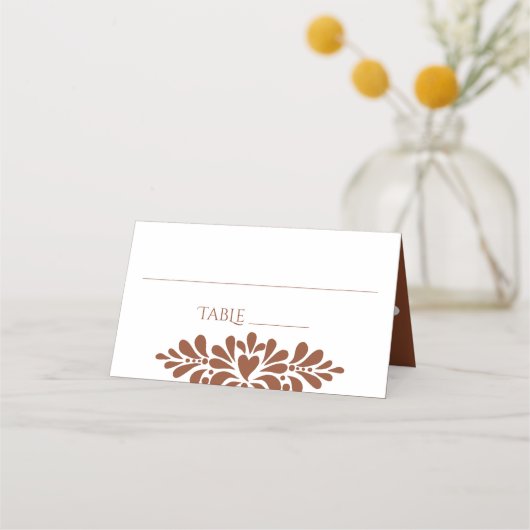 Mexicaanse fiesta talavera bruiloft terracotta boh plaatskaartje (Voorkant)