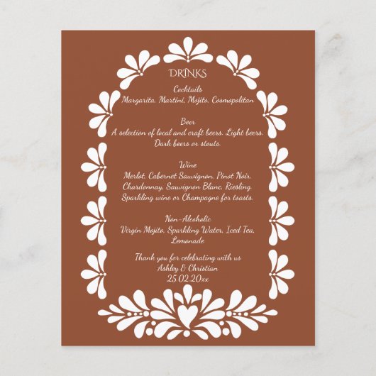 Mexicaanse fiesta talavera terracotta boho kaart (Achterkant)