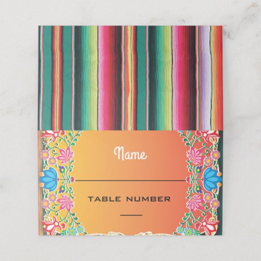 Mexicaanse Fiesta Trouwtafel kaarten Plaatskaartje (Buitenkant ongevouwen)