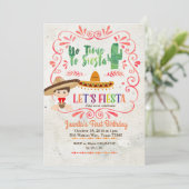 Mexicaanse Fiesta Uitnodiging 1e Verjaardag Jongen (Staand voorkant)