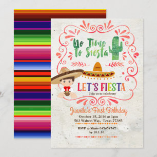 Mexicaanse Fiesta Uitnodiging 1e Verjaardag Jongen