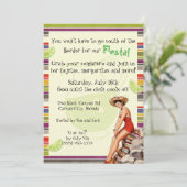 Mexicaanse Fiesta Uitnodiging Voor Volwassenenfees (Staand voorkant)