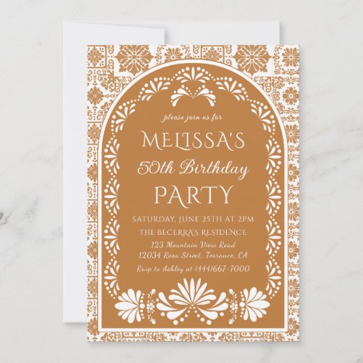 Mexicaanse fiesta verjaardagsfeest talavera Uitnod Kaart (Voorkant)