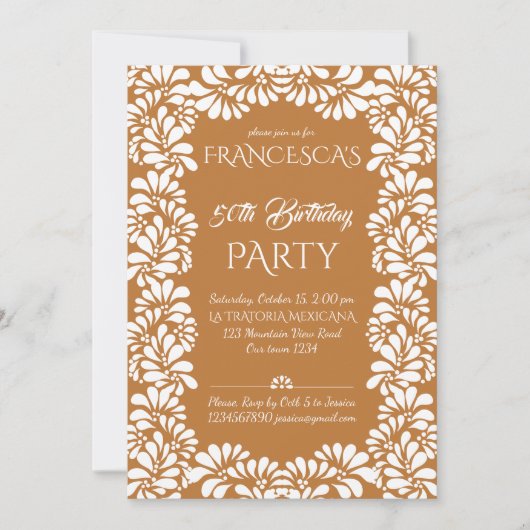 Mexicaanse fiesta verjaardagsfeest terracotta tala kaart (Voorkant)