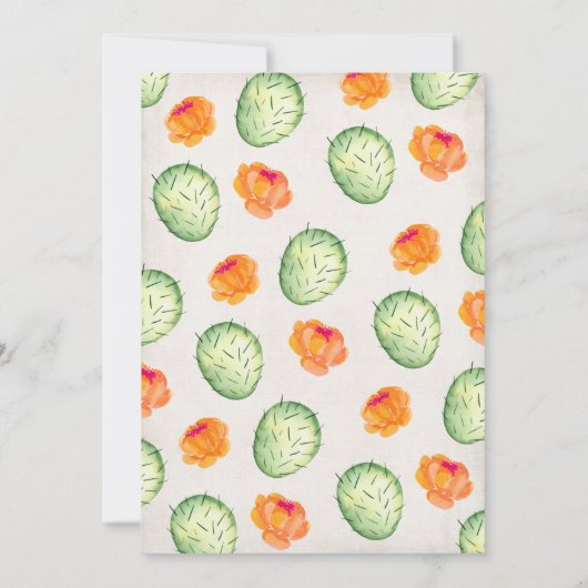 Mexicaanse Fiesta verjaardagsfeest Waterverf Cactu Kaart (Achterkant)