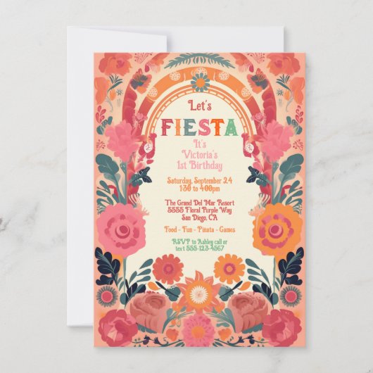 Mexicaanse Fiesta Verjaardagsfeestje Poppies Kaart (Voorkant)