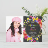 Mexicaanse fiesta verjaardagsuitnodiging voor volw kaart (Staand voorkant)