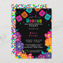Mexicaanse Fiesta Vivid Florals Bachelorette Party Kaart