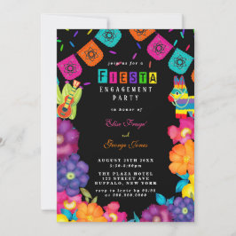 Mexicaanse Fiesta Vivid Florals Engagement Party Kaart
