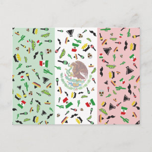 Mexicaanse Fiesta - vlag van Mexico-Briefkaart Briefkaart