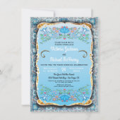 Mexicaanse Fiesta Wedding bloemengoud glitter Kaart (Voorkant)