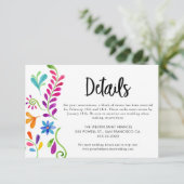Mexicaanse Fiesta Wedding Details Kaart (Staand voorkant)