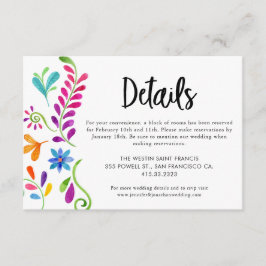 Mexicaanse Fiesta Wedding Details Kaart