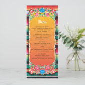 Mexicaanse Fiesta Wedding menukaart (Staand voorkant)