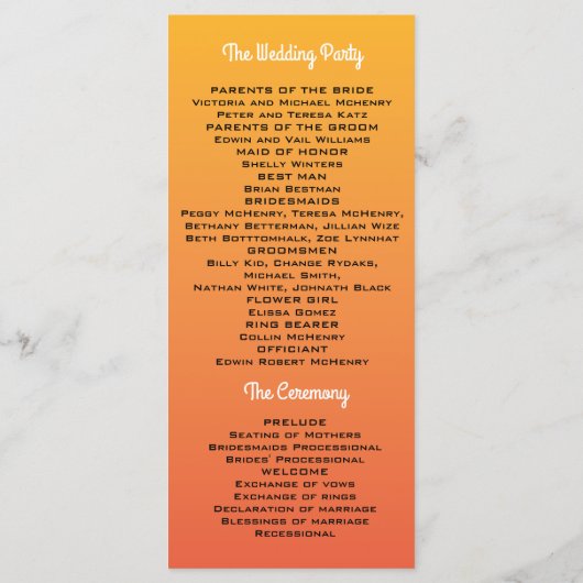 Mexicaanse Fiesta Wedding Programma Programmakaart (Achterkant)