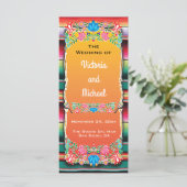 Mexicaanse Fiesta Wedding Programma Programmakaart (Staand voorkant)