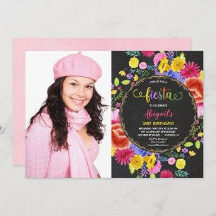 Mexicaanse fistaverjaardagsuitnodiging voor volwas kaart