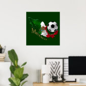 Mexicaanse Flag Map Voetbalcadeautjes Futbol Poster (Thuiskantoor)