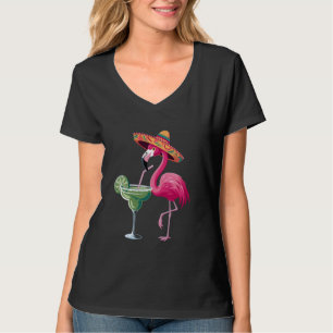 Mexicaanse Flamingo Sombrero Fiesta Party Margarit T-shirt