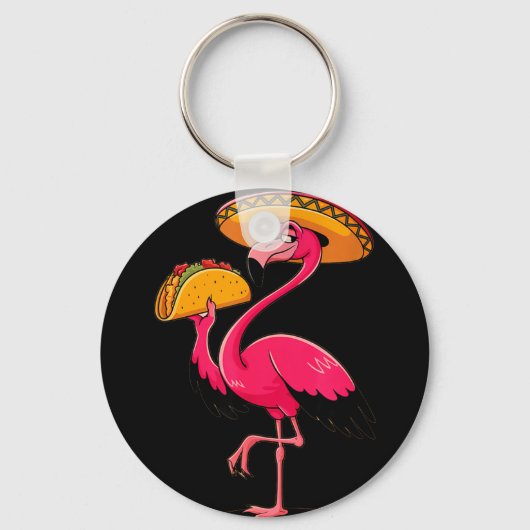 Mexicaanse flamingo's tacos schattig cinco de mayo sleutelhanger (Voorkant)