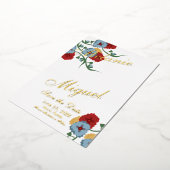 Mexicaanse Floral Ampersand slaat de datum waarop Folie Uitnodiging (Gedraaid)