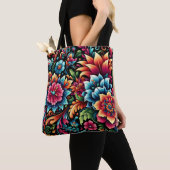 Mexicaanse Floral Art Design Tote Bag (Dichtbij)