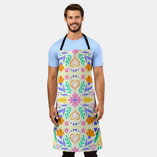 Mexicaanse Floral Art Schort (Gedragen)