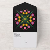 Mexicaanse Floral Butterfly All in one Invitation Uitnodiging (Buitenkant)