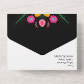 Mexicaanse Floral Butterfly All in one Invitation Uitnodiging (Achterkant)